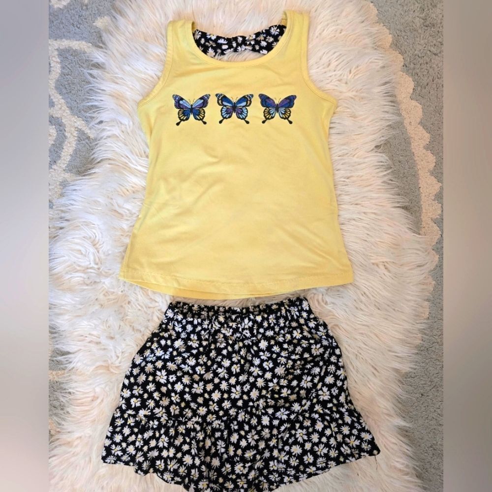 Butterfly Tank & Skort Set With Matching Scruchie